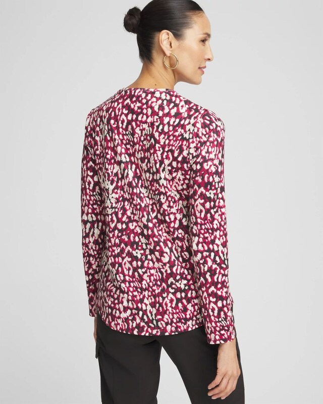 Zenergy UPF Leopard Print Long Sleeve Sun Tee - image 3